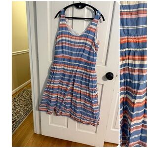 Boden Blue and Orange Striped Dress Size 10 L
